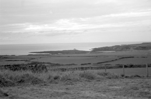 St Cwyfan's from the hill